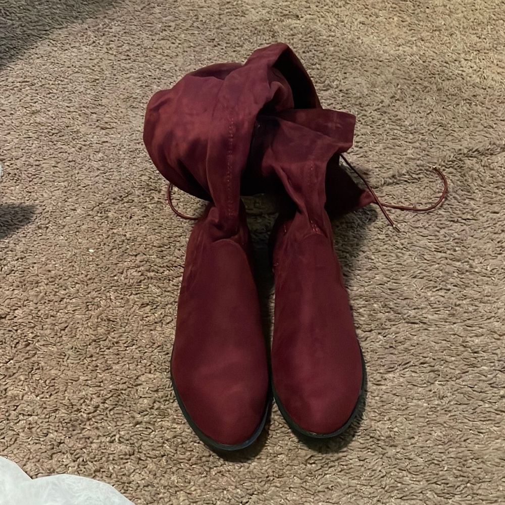 Burgundy Knee high boots